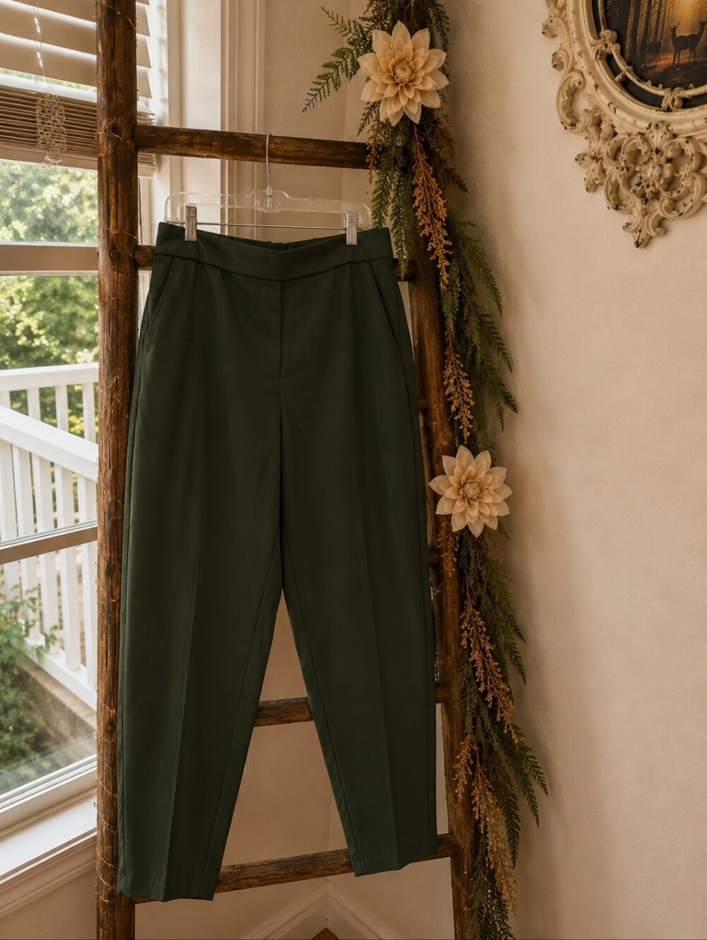 Dark Forest Green Dress Pants Office Business Casual